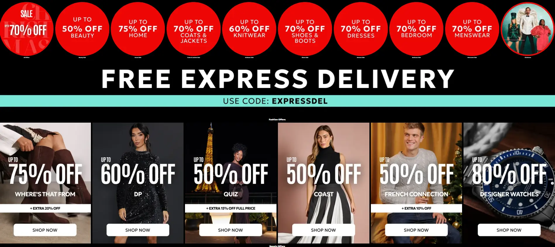 Debenhams UK deals