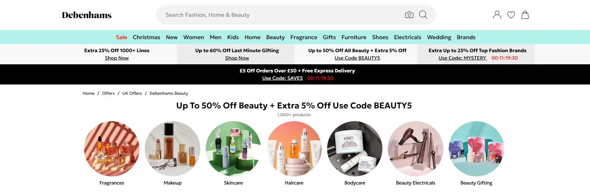 Beauty Sale Up to 50% Off