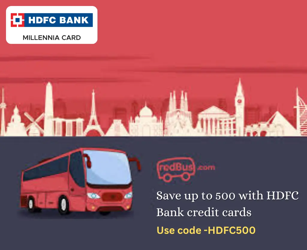 redBus HDFC : Get 10% OFF Up To ₹500 on Bus 
