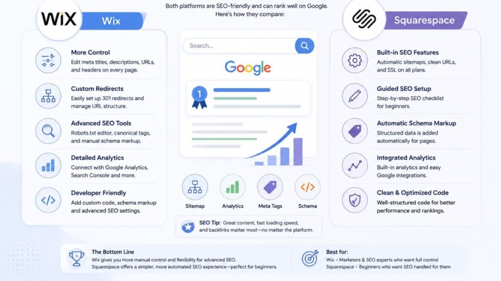 Wix vs Squarespace SEO